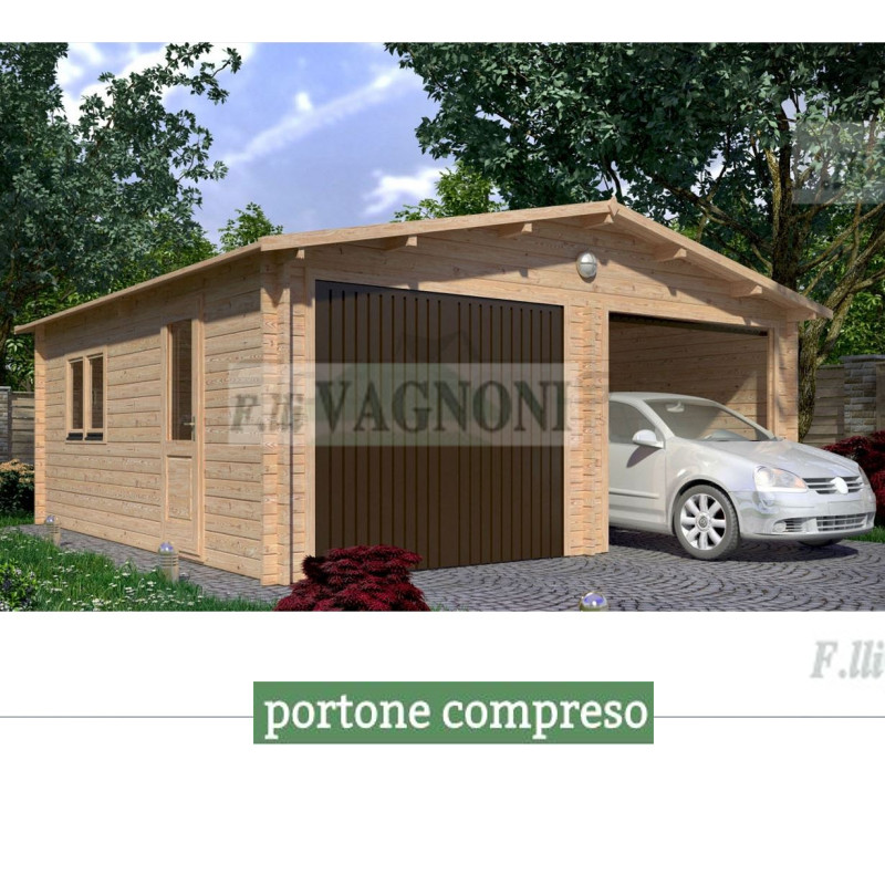 GARAGE IN LEGNO CM. 600X600 PARETI DA 45 mm.